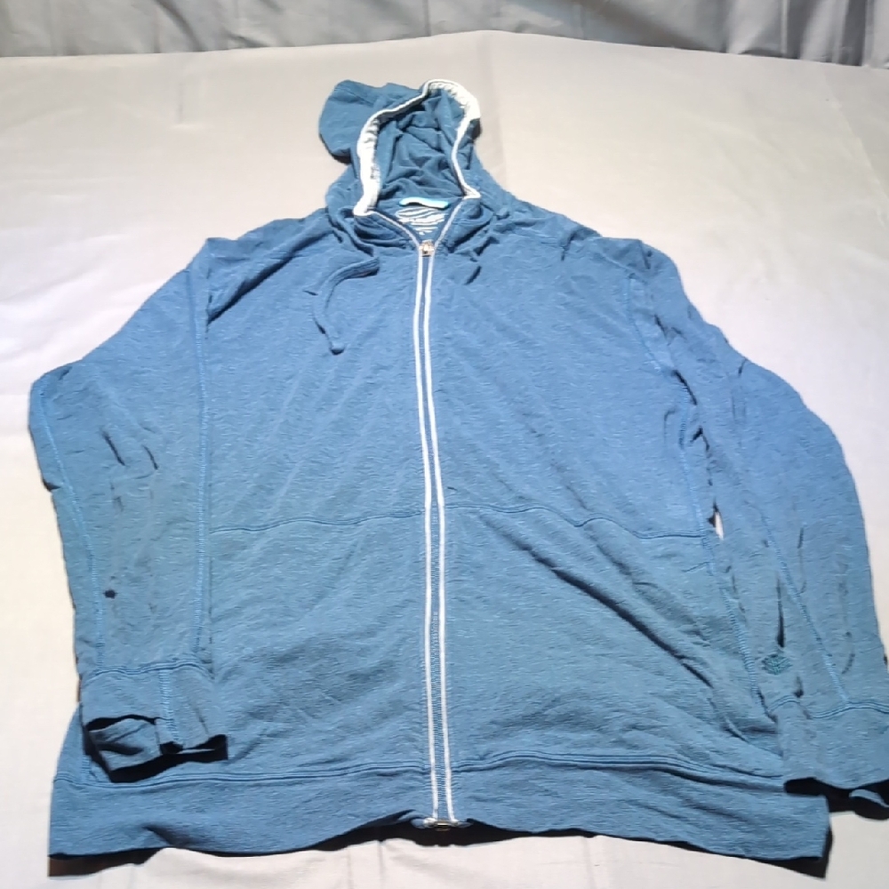 Coolibar Mens‎ Blue Crewneck Sweater Lightweight Sun Protective Size L